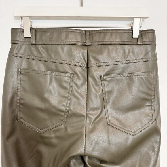 Zara Faux Leather Pants Green Size Large - Picture 9 of 12
